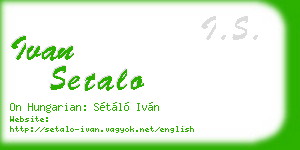 ivan setalo business card