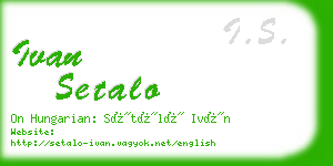 ivan setalo business card